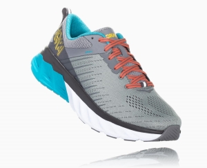 Hoka One One Arahi 3 Men's Recovery Shoes Frost Gray/Scuba Blue | 43061NMCA