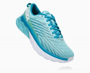 Hoka One One Arahi 4 Wide Women's Road Running Shoes Antigua Sand/Caribbean Sea | 05168NZIF