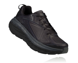 Hoka One One Bondi Leather Women's Road Running Shoes Black | 64895FSQO