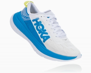 Hoka One One Carbon X Women's Road Running Shoes White/Dresden Blue | 28469JIHV