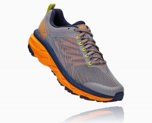 Hoka One One Challenger ATR 5 Men's Trail Shoes Frost Gray/Bright Marigold | 81624KFTO