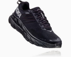 Hoka One One Clifton 6 Men's Walking Shoes Black | 50324ZQHF