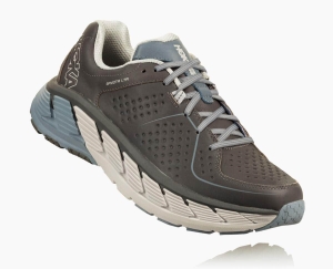 Hoka One One Gaviota Leather Men's Stability Running Shoes Charcoal/Tradewinds | 71356CSZW