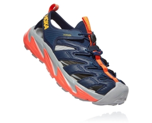 Hoka One One Hopara Men's Hiking Sandals Black Iris/Mandarin Red | 08743EZAJ