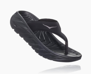 Hoka One One ORA Women's Flip Flops Black/Dark Gull Gray | 42671OKSR