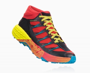 Hoka One One Speedgoat Mid Waterproof Men's Trail Shoes Chinese Red/Caribbean Sea | 91457HICD