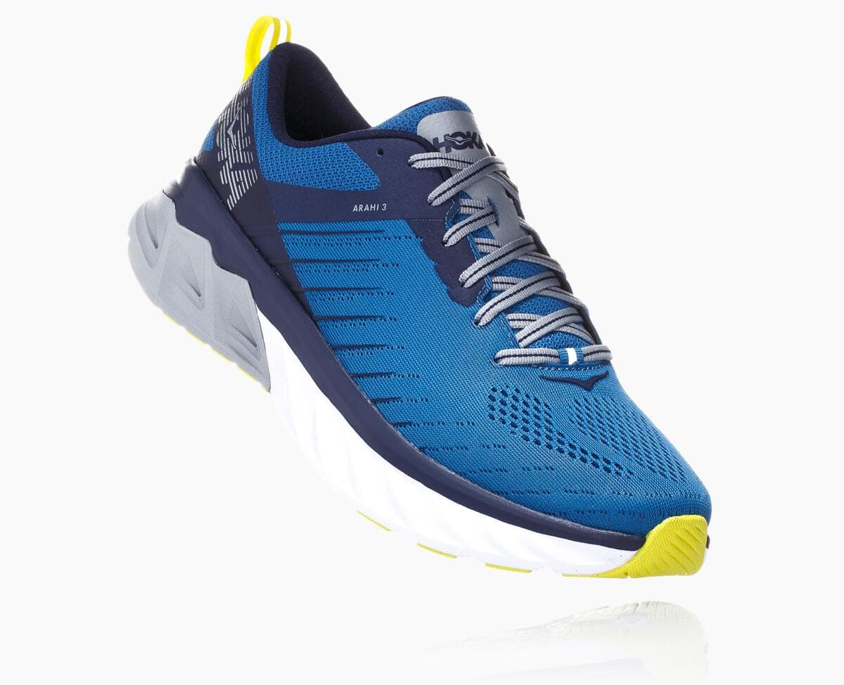 Hoka One One Arahi 3 Men\'s Recovery Shoes Blue Sapphire/Mood Indigo | 84927PFMY