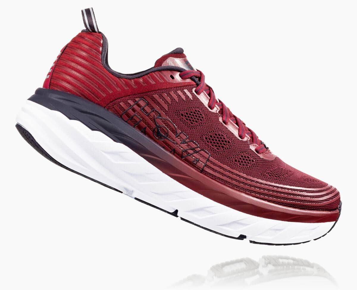 Hoka One One Bondi 6 Men's Recovery Shoes Rio Red/Obsidian | 93825EGHD