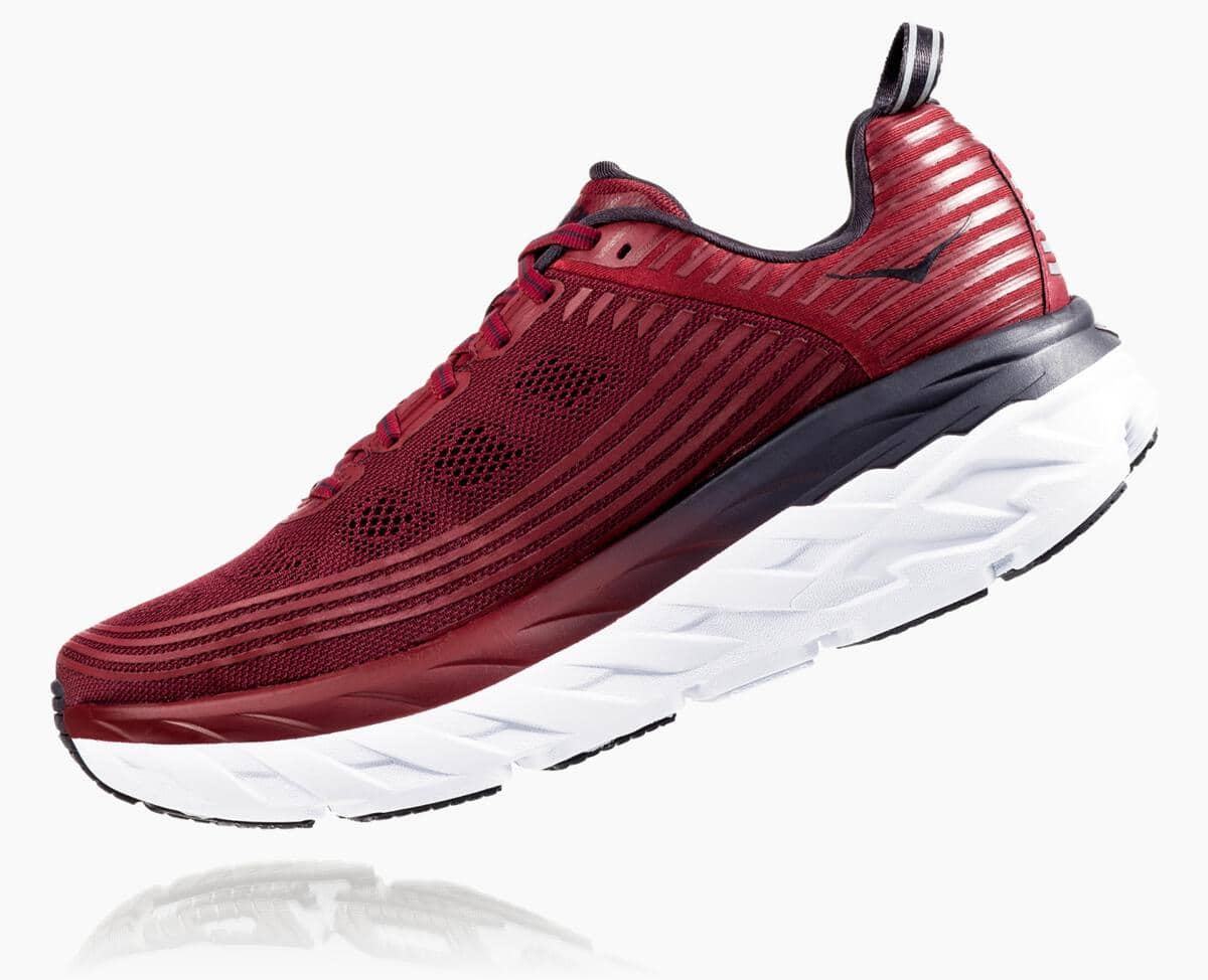 Hoka One One Bondi 6 Men's Recovery Shoes Rio Red/Obsidian | 93825EGHD