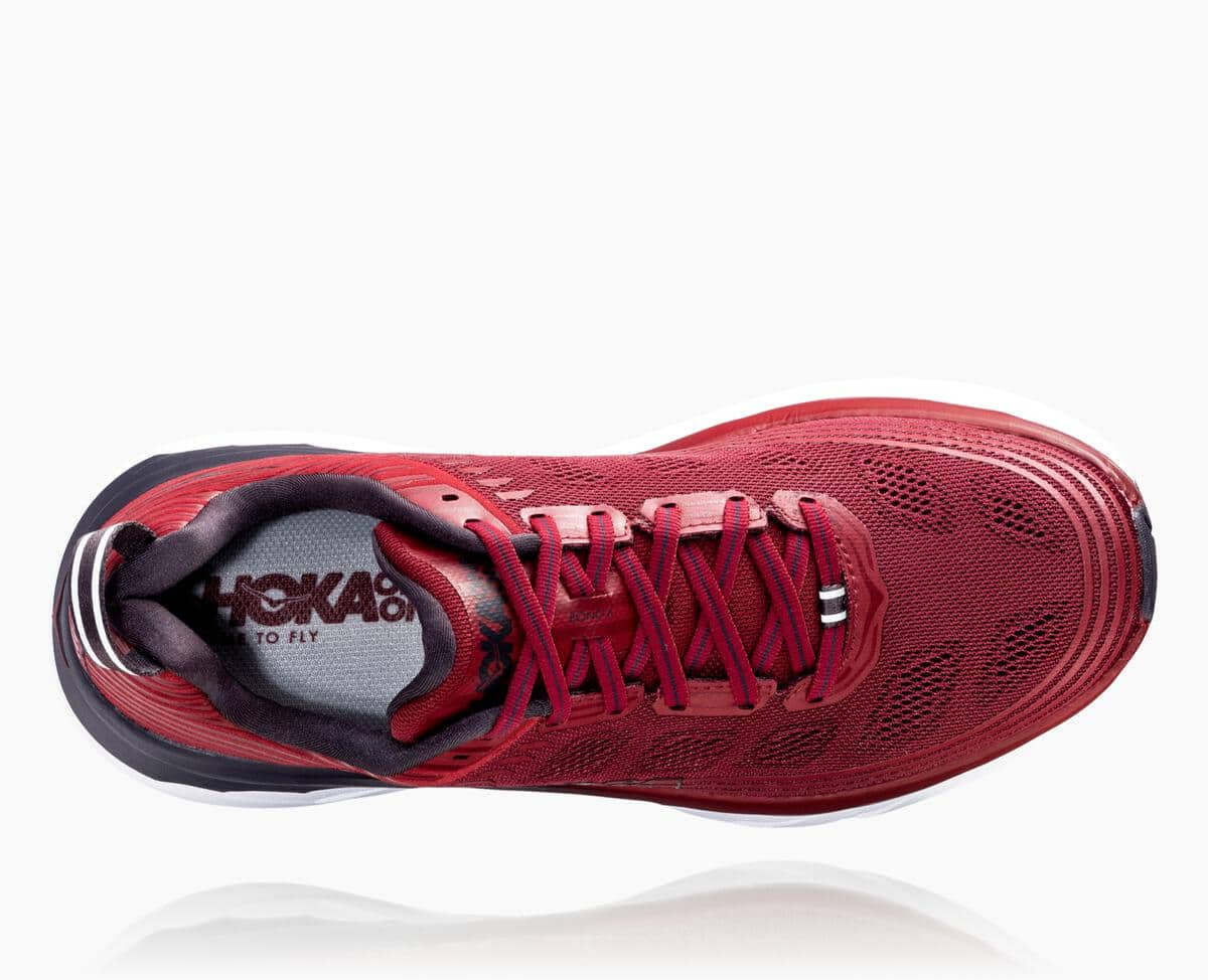 Hoka One One Bondi 6 Men's Recovery Shoes Rio Red/Obsidian | 93825EGHD