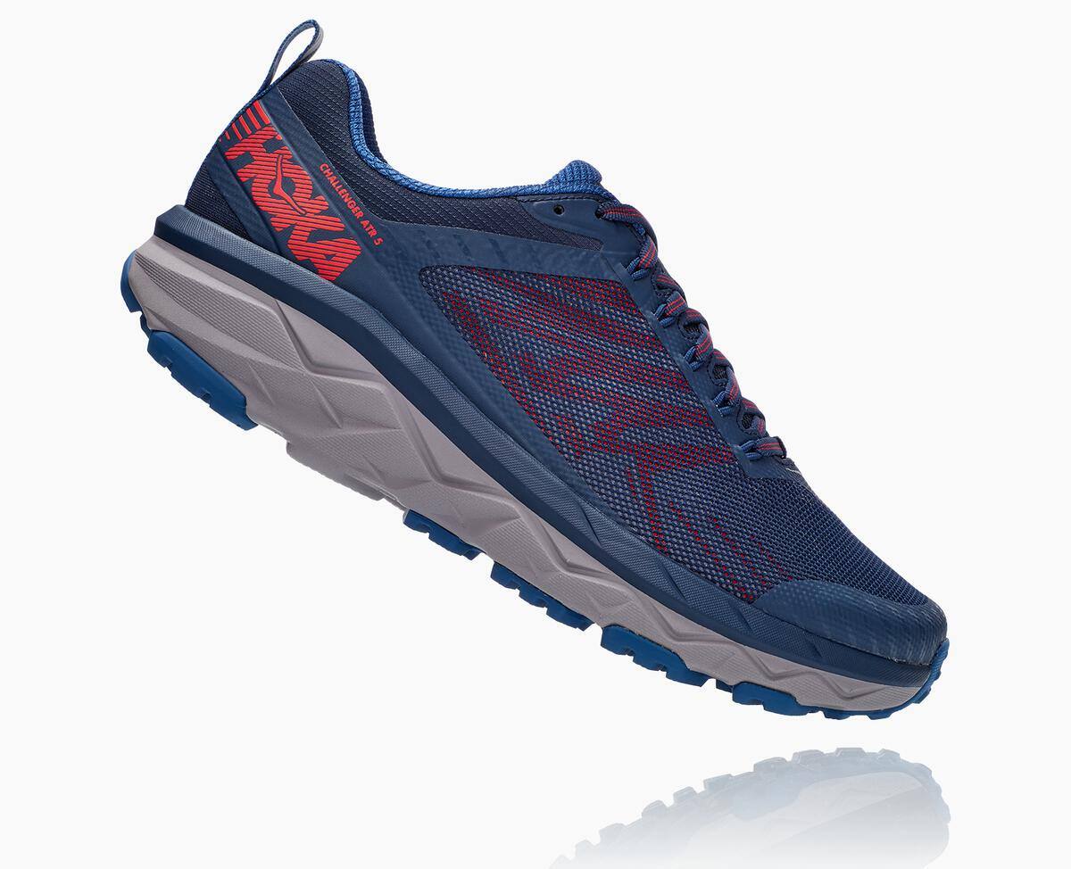 Hoka One One Challenger ATR 5 Men's Trail Shoes Dark Blue/High Risk Red | 32480ISMQ