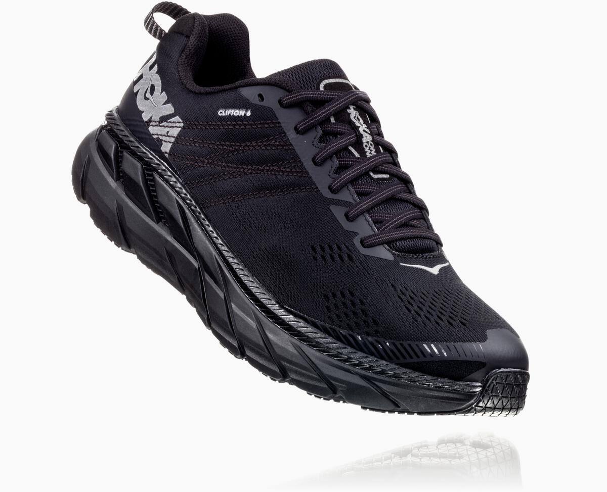 Hoka One One Clifton 6 Men\'s Road Running Shoes Black | 23786VXJE