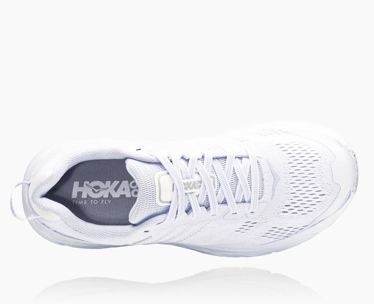 Hoka One One Clifton 6 Men's Road Running Shoes Bright White/White | 92548XWQN