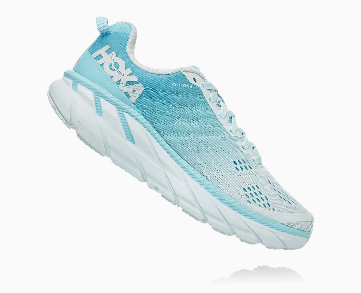 Hoka One One Clifton 6 Women's Recovery Shoes Antigua Sand/Wan Blue | 48217DOKR