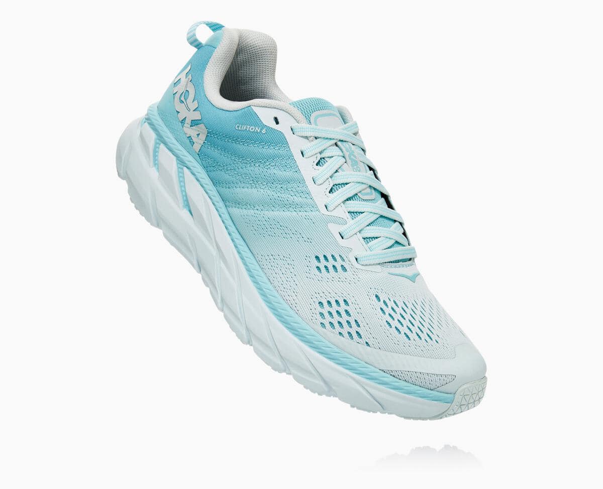 Hoka One One Clifton 6 Women\'s Recovery Shoes Antigua Sand/Wan Blue | 48217DOKR