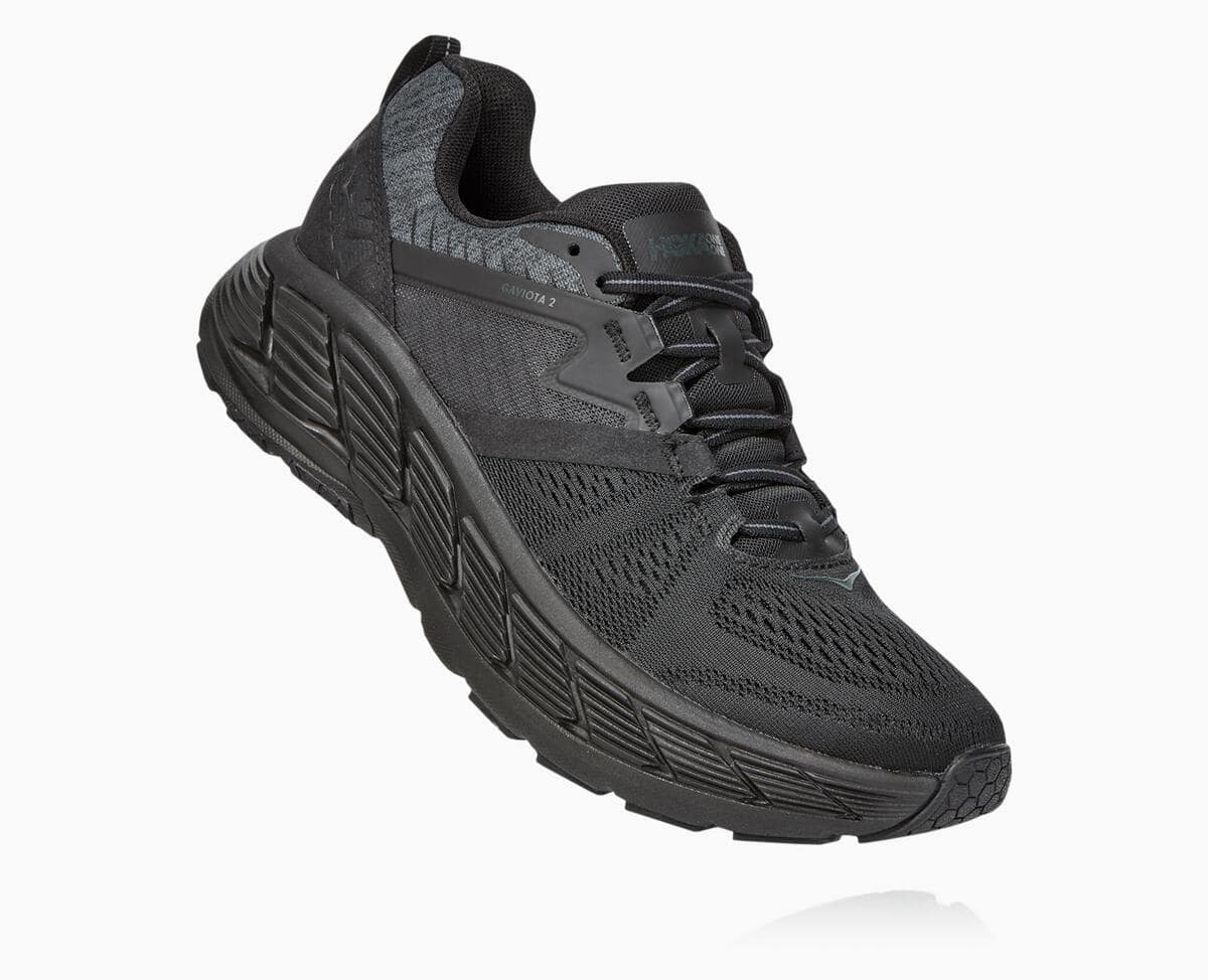 Hoka One One Gaviota 2 Men\'s Stability Running Shoes Black/Dark Shadow | 16849PDGW