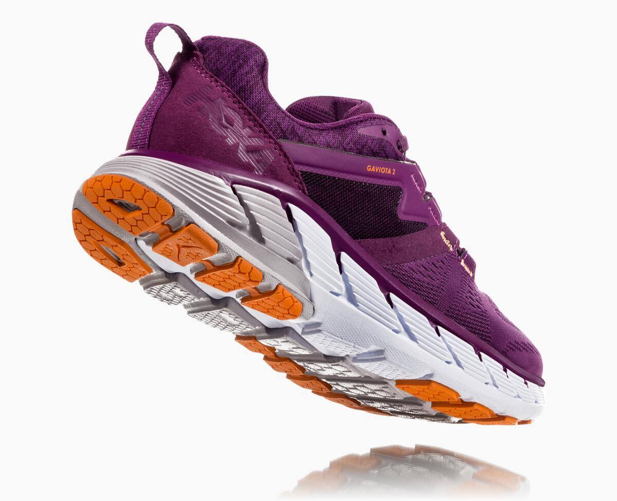 Hoka One One Gaviota 2 Women's Stability Running Shoes Grape Juice/Bright Marigold | 83706PRUN