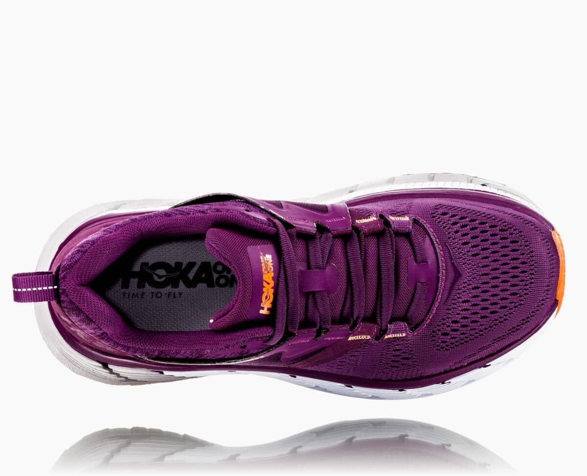 Hoka One One Gaviota 2 Women's Stability Running Shoes Grape Juice/Bright Marigold | 83706PRUN