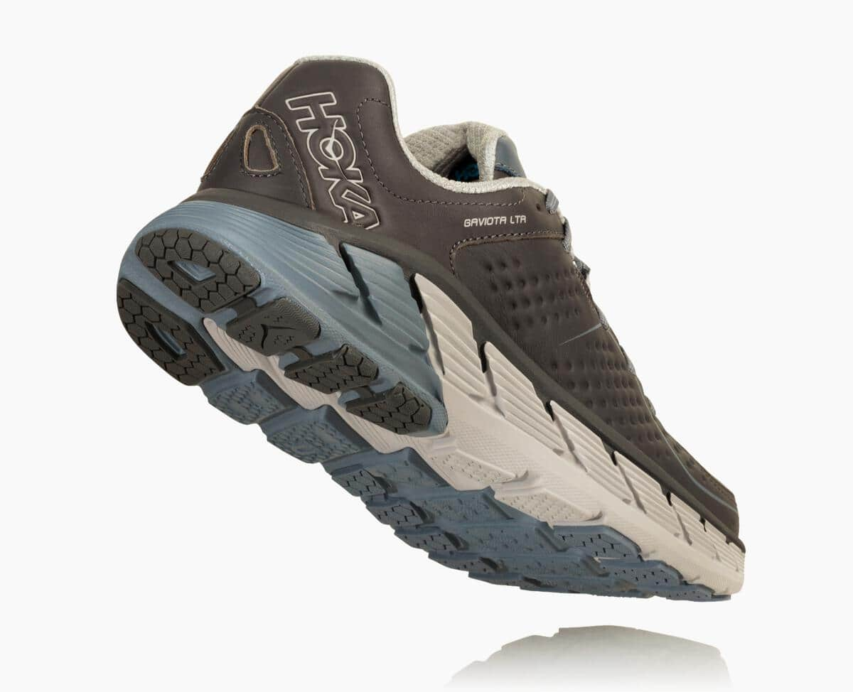 Hoka One One Gaviota Leather Men's Stability Running Shoes Charcoal/Tradewinds | 71356CSZW