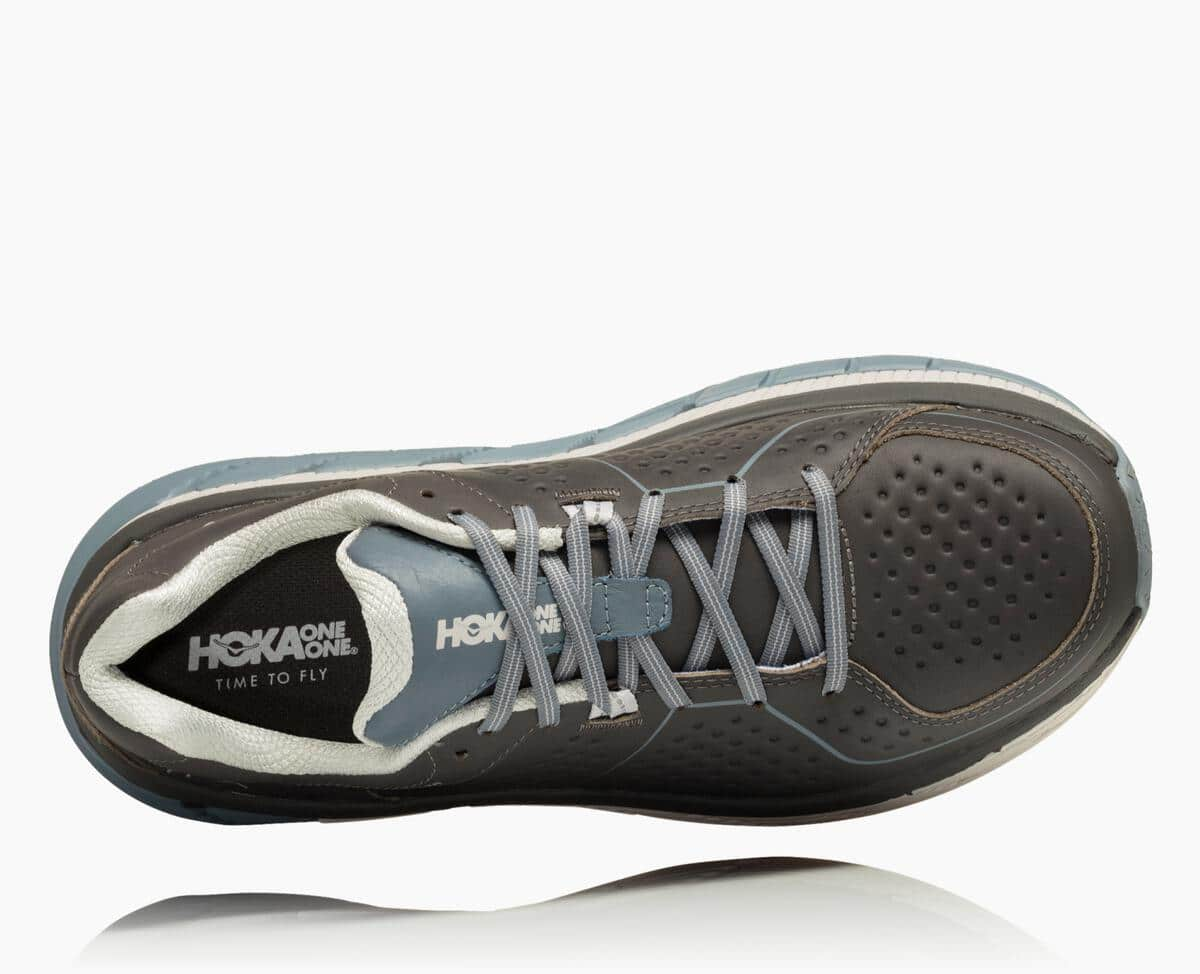 Hoka One One Gaviota Leather Men's Stability Running Shoes Charcoal/Tradewinds | 71356CSZW