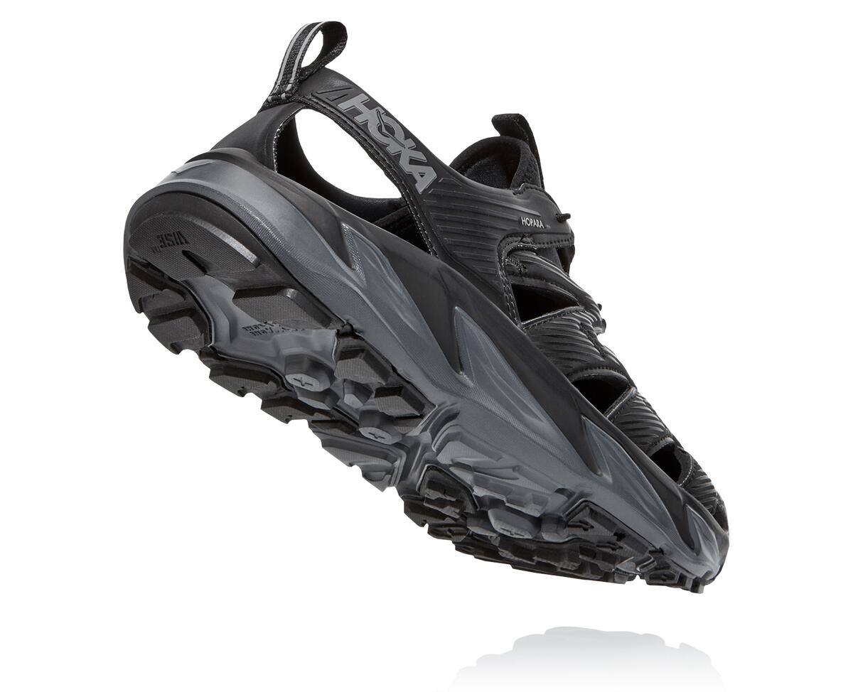 Hoka One One Hopara Men's Hiking Sandals Black/Dark Shadow | 39816NGVJ