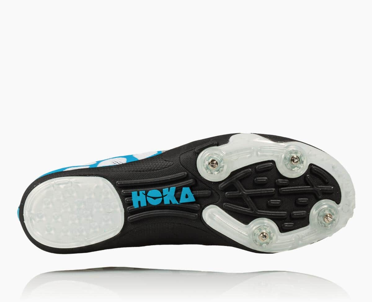 Hoka One One Rocket LD Women's Spikes White/Cyan | 59061NZWG