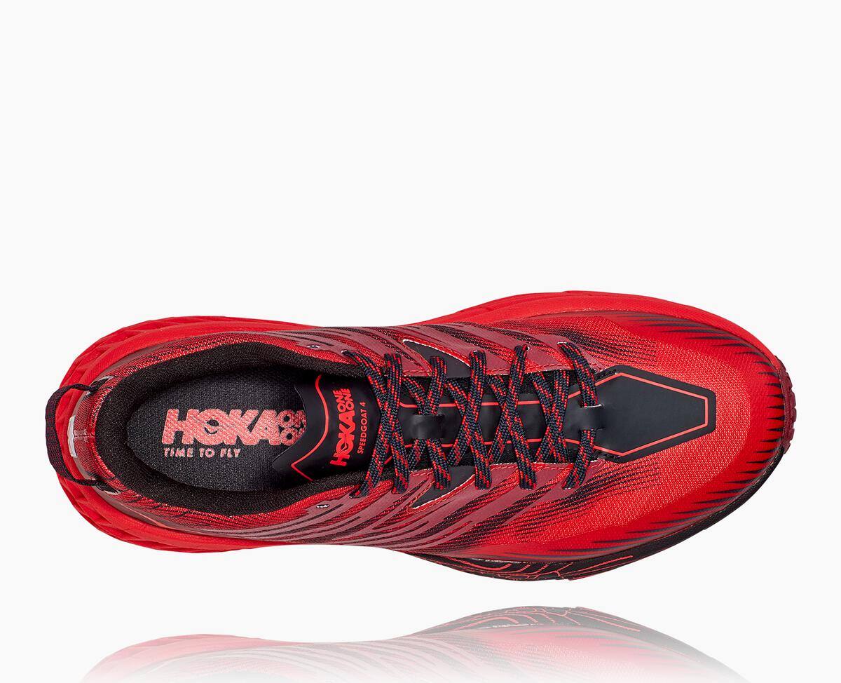 Hoka One One Speedgoat 4 Men's Trail Shoes Cordovan/High Risk Red | 08352YIXZ