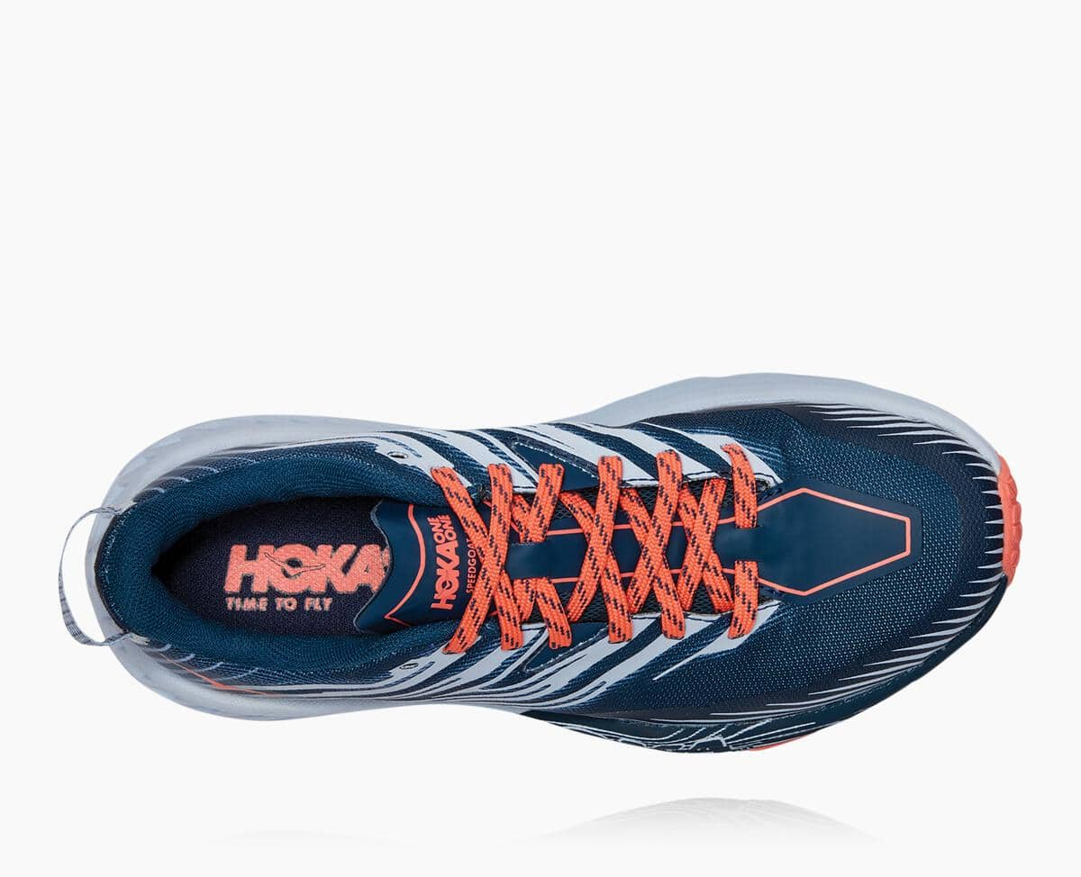 Hoka One One Speedgoat 4 Wide Women's Trail Shoes Majolica Blue/Heather | 20167AMFU