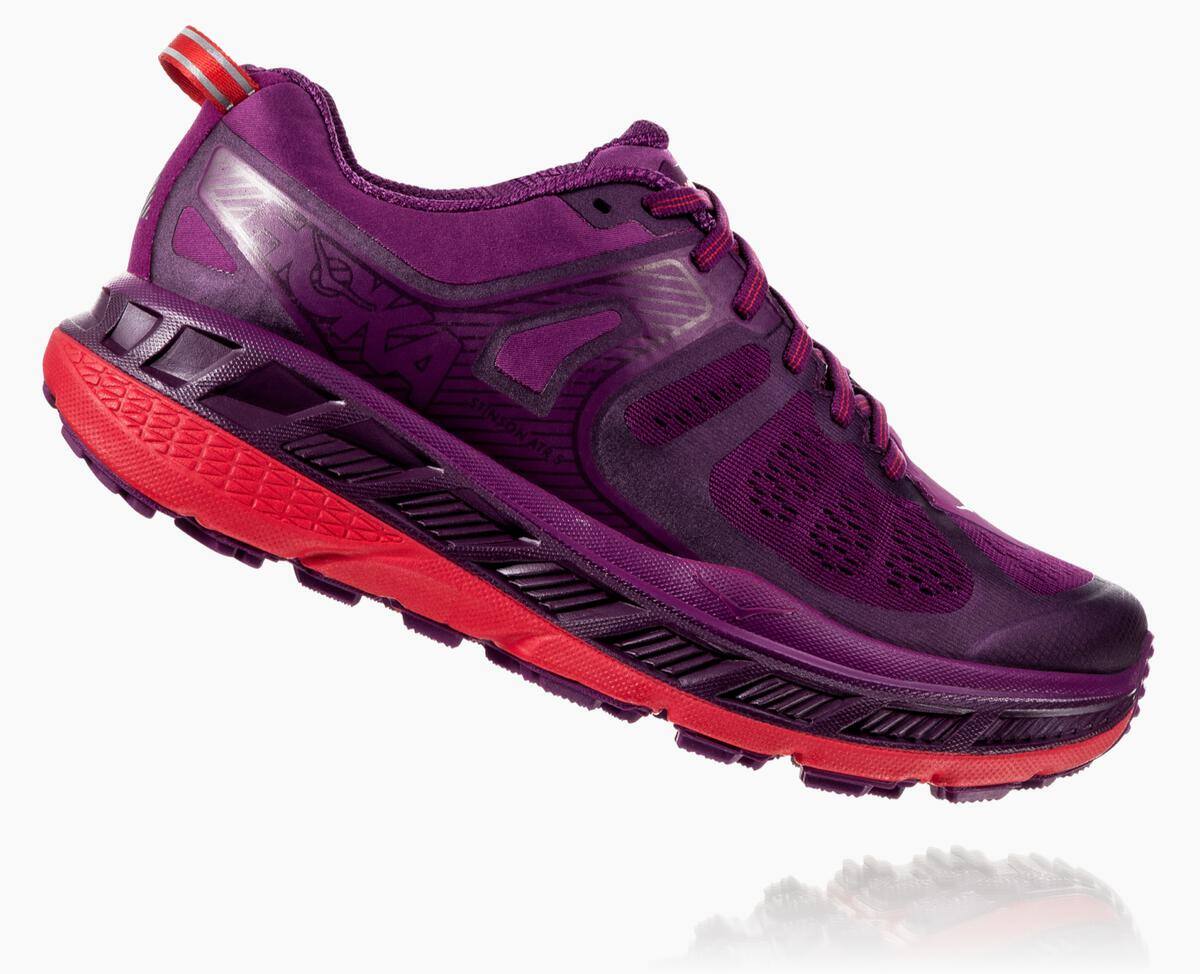 Hoka One One Stinson ATR 5 Women's Hiking Shoes Grape Juice/Poppy Red | 83017NHVU