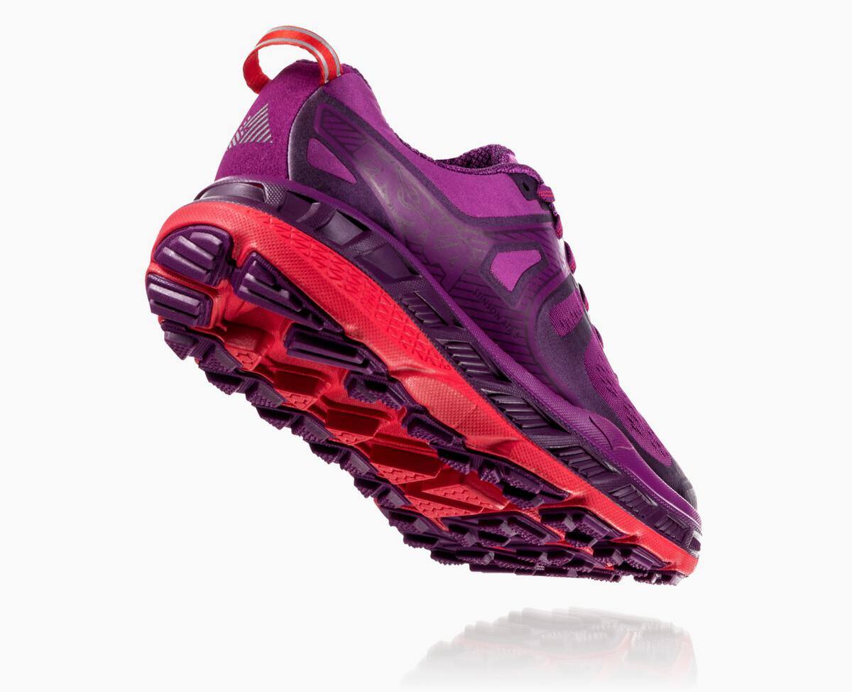 Hoka One One Stinson ATR 5 Women's Hiking Shoes Grape Juice/Poppy Red | 83017NHVU