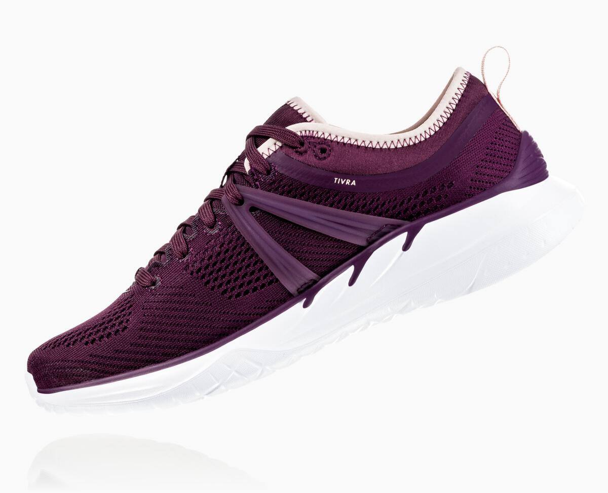 Hoka One One Tivra Women's Road Running Shoes Italian Plum/Evening Sand | 24965STOX